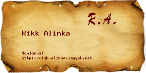 Rikk Alinka névjegykártya